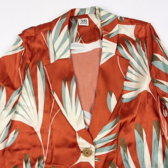 Siyu Duster Dress Women's US 2 Floral Print Made in Spain Shirt Dress Kimono - Picture 8 of 16